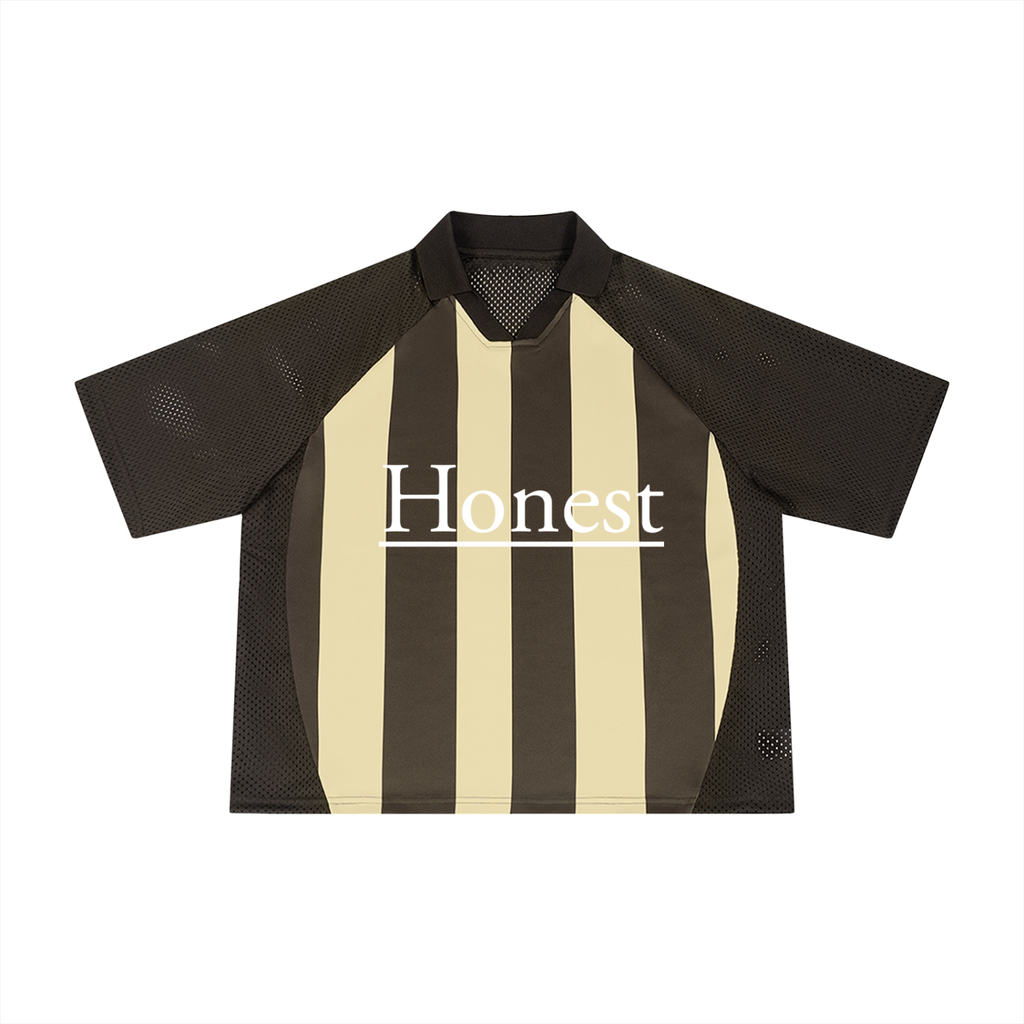 Unisex Striped Mesh Boxy Soccer Jersey