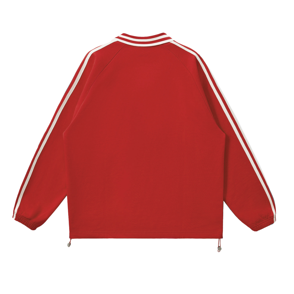 Honest Design  Contrast Striped Lapel Collar Sweatshirt
