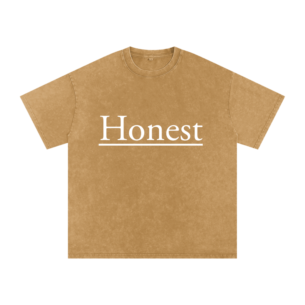 Honest Design Snow Washed Oversized Cotton T-Shirt